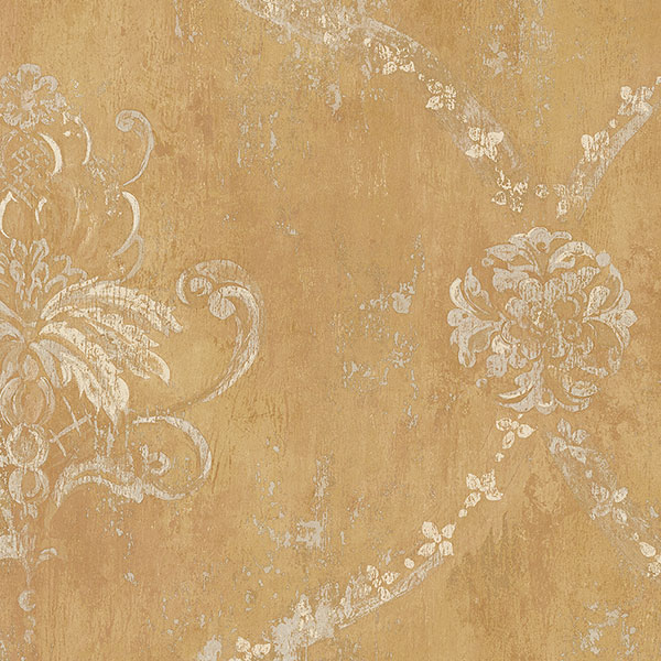 Patton Wallcoverings CH22566 Manor House Regal Damask Wallpaper